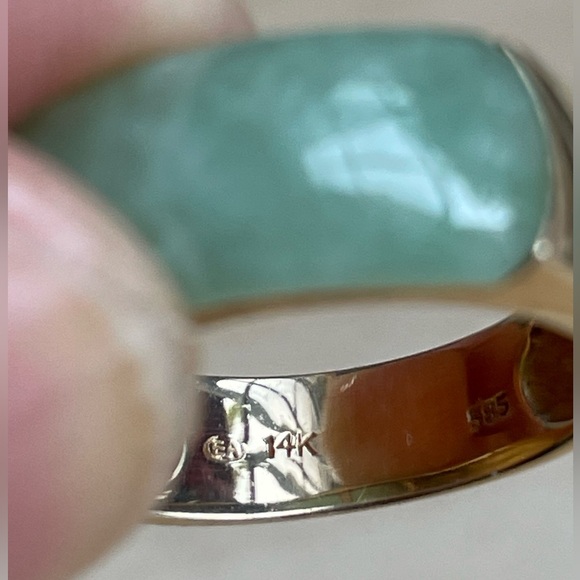 Jade gold 14k women’s ring or unisex - Picture 4 of 10